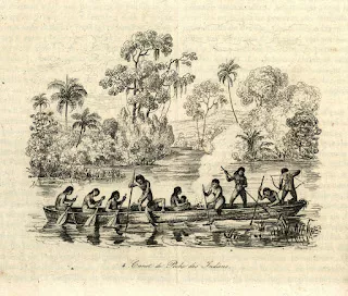 Gravure présentant des homme à bord d'une embarcation de pêche