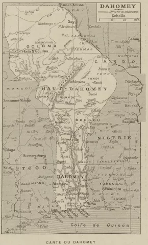 Carte ancienne du Dahomey