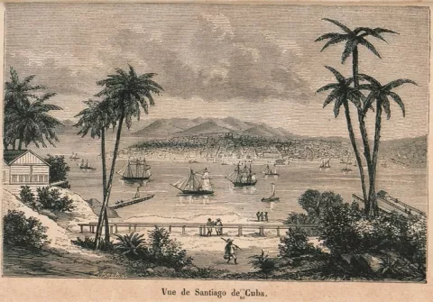 Dessin représentant Santiago à Cuba