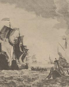 Gravure d'un combat naval